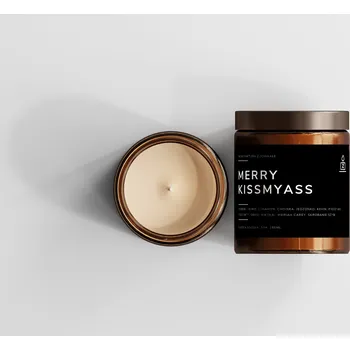 Svíčka Sójová vonná svíčka MERRY KISSMYASS Zuchwałe (Drzá)