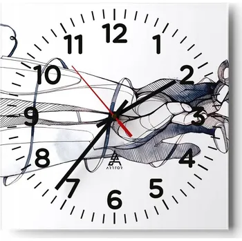 Hodiny Nástěnné hodiny do obýváku 40x40 Abstrakce Tiché hodiny Skleněné hodiny Bez hlučnosti