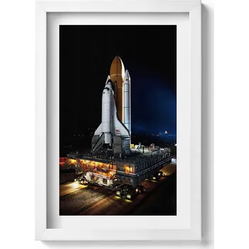 Obraz Dekorativní nástěnný obraz s rámem, loft grafika - Vesmírná raketa NASA 20x30 cm