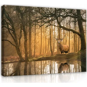 Obraz Obraz Na Plátně JELEN LES STROMY Ložnice 60x40