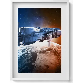 Obraz Moderní nástěnná dekorace obraz v bílém rámu Loď 50x70 cm