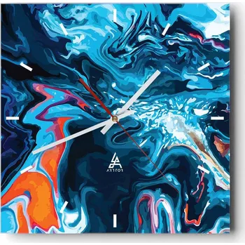 Hodiny Velké nástěnné hodiny 40x40 Abstrakce Skleněné tiché hodiny