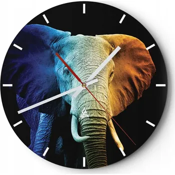 Hodiny Velké nástěnné hodiny 40x40 Abstrakce Skleněné hodiny Kulatý Tiché