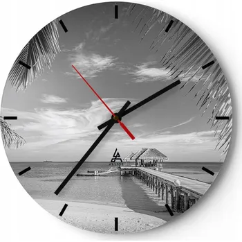 Hodiny Nástěnné hodiny do kuchyně 30x30 Krajiny | Skleněné hodiny do obýváku | Tiché