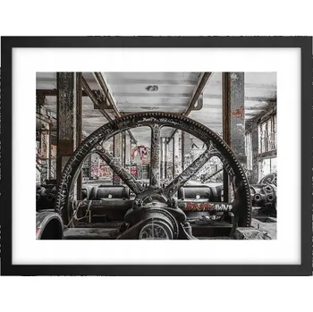 Obraz Obraz plakát v černém rámu do obýváku 40x30, průmyslové foto na zeď