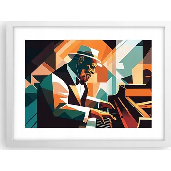 Obraz Obraz plakát v bílém rámu do obýváku 40x30 piano foto na zeď