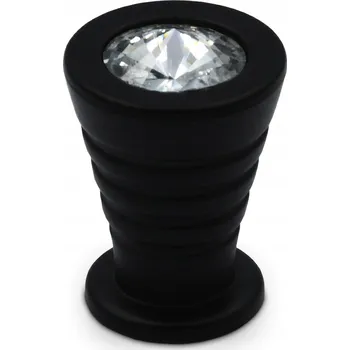 Nábytkové kování NÁBYTKOVÁ ÚCHYTKA ČERNÁ S KŘIŠŤÁLEM ÚCHYTKA NA NÁBYTEK MADLO KE KUCHYŇSKÉ SKŘÍŇCE