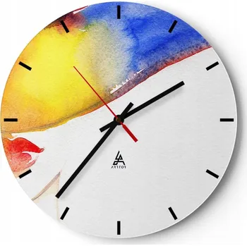 Hodiny Velké nástěnné hodiny 40x40 Abstrakce Skleněné hodiny Kulatý Tiché