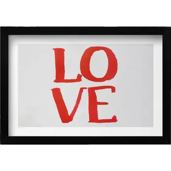 Obraz Závěsný rámeček černý s červeným graffiti nápis LOVE 30x20 cm