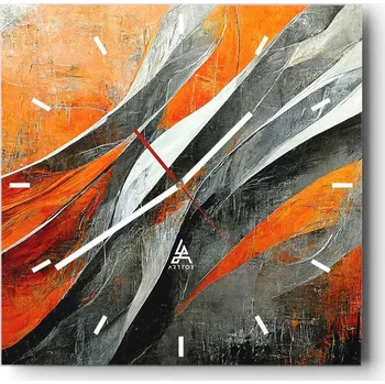 Hodiny Velké nástěnné hodiny 40x40 cm Umělecké skleněné hodiny Čtvercové Tiché