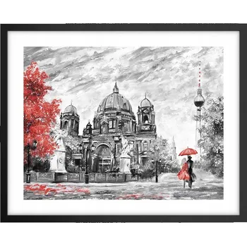 Obraz Foto obraz plakát na zeď v černém rámu 50x40 město plakáty do obýváku