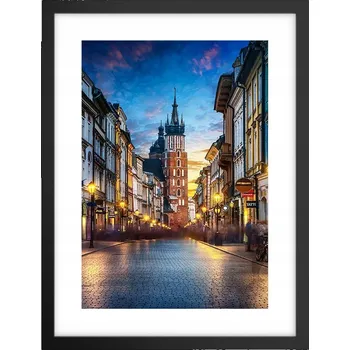 Obraz Obraz plakát v černém rámu do obýváku 30x40 foto plakáty města na zeď
