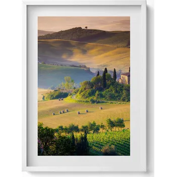 Obraz Závěsný obraz na zeď dekorace do domu Venkovská letní krajina polí 50x70 cm