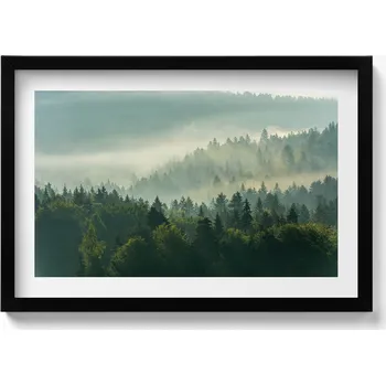 Obraz Nástěnný dekorativní obraz v rámu s grafikou Východ slunce Beskydy 60x40 cm