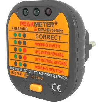 Příslušenství pro čtečku elektronické knihy Zásuvný tester PeakMeter PM6860DR