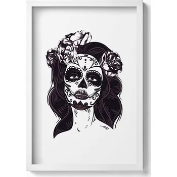 Obraz Obraz v rámu na zeď Ilustrace dívky v mexickém stylu 40x60 cm