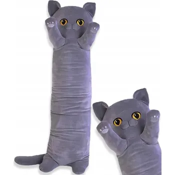 plyšák DLOUHÝ KOCOUR KOČKA PLYŠÁK šedý 110 cm
