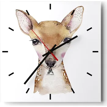 Hodiny Velké nástěnné hodiny 40x40 cm Zvířata Skleněné tiché hodiny