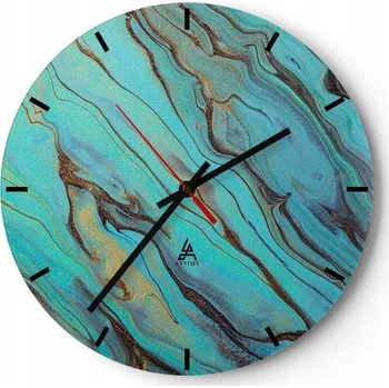 Hodiny Velké nástěnné hodiny 40x40 Abstrakce Skleněné hodiny Kulatý Tiché