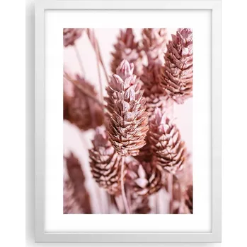 Obraz Obraz plakát v bílém rámu do obýváku 30x40 květy sušené rostliny plakáty na zeď