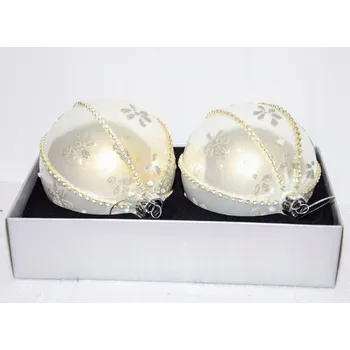 Vánoční dekorace SADA 2 OZDOB NA STROMEK SE ZIRKONY VÁNOČNÍ BAŇKY, DÁREK, SUVENÝR