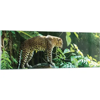 Obraz Obraz na skle do obýváku ložnice 90x30 džungle foto obrazy na zeď sklo