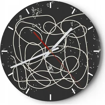 Hodiny Nástěnné hodiny do kuchyně 30x30 Abstrakce Skleněné hodiny do obýváku Tiché