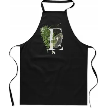 Kuchyňská zástěra KUCHYŇSKÁ ZÁSTĚRA černá S PÍSMENEM E Jméno Ewelina Eliza Eryk Ela FA_403_cz