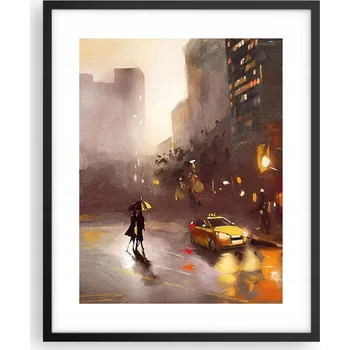 Obraz Obraz plakát na zeď v černém rámu 40x50 New York plakáty do obýváku