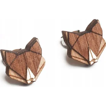 Náušnice Dřevěné náušnice Fox Earrings - ruční výroba - náušnice s liškou