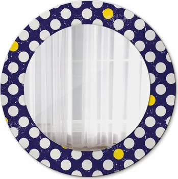 Zrcadlo Zrcadlo závěsné se skleněným rámem Retro puntíky 50 cm