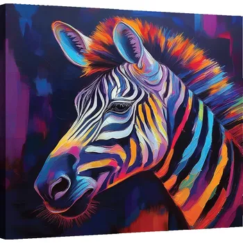 Obraz OBRAZ NA ZEĎ DO OBÝVÁKU ZEBRA ZVÍŘE POP ART 40x40
