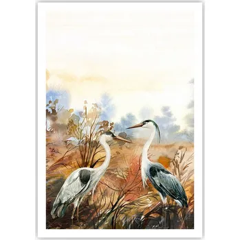 Obraz Plakát na zeď bez rámu 70x100 jeřábový obraz plakáty do obývacího pokoje ložnice