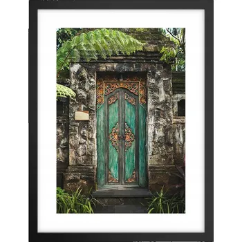 Obraz Obraz plakát v černém rámu do obýváku 30x40 krásné dveře plakáty na zeď