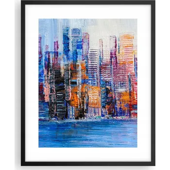 Obraz Foto obraz plakát na zeď v černém rámu 40x50 město plakáty do obýváku