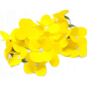 umělá květina 1x VONNÁ hortenzie do kytice ŽLUTÁ mýdlové květy v boxu dárek DEKORACE eko