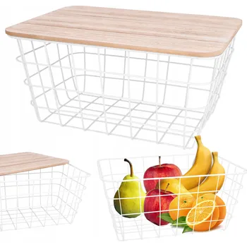 Obraz Koš na ovoce kovový bílý