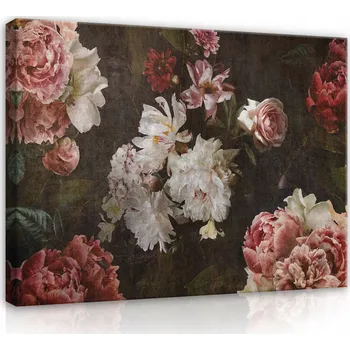 Obraz Obraz Na Plátně KVĚTINY VINTAGE RETRO Obývací pokoj 60x40