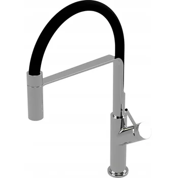 Vodovodní baterie Stojánková kuchyňská baterie Omnires Vita, černá/stříbrná