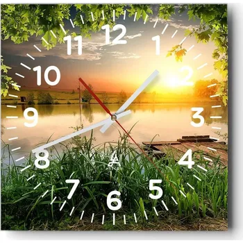 Hodiny Nástěnné hodiny do obýváku 40x40 Krajina Bezhluczne Skleněné hodiny Tiché