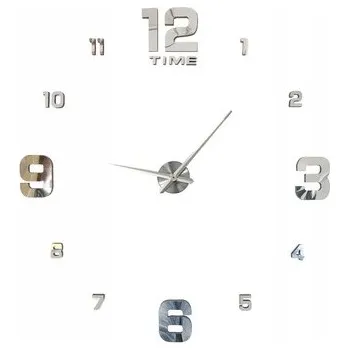 Hodiny ZEGAR ŚCIENNY 3D NALEPovací NA ZEĎ MODERNÍ XL