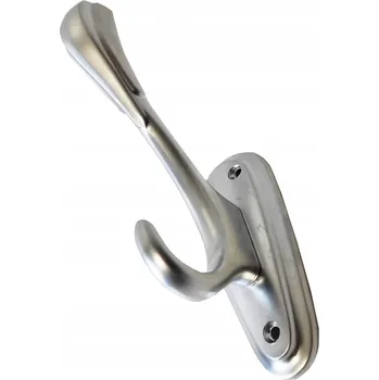 Věšák VĚŠÁK HÁČEK KOVOVÝ NA OBLEČENÍ ZAVĚŠENÍ NA ZEĎ DVOJITÝ AMIX W018/MC MATNÝ CHROM