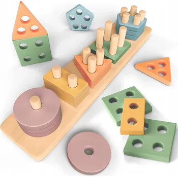 Dřevěná hračka Montessori Hračka - Skládací - Vzdělávací, vývojová Hračka - Dárek