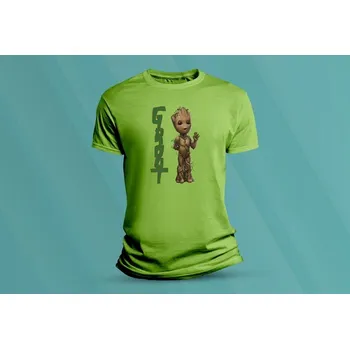 Chlapecké tričko Dětské bavlněné tričko Groot. Lime velikost L