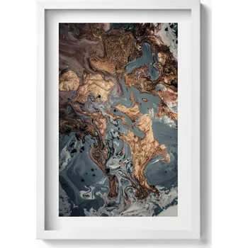 Obraz Obraz v bílém rámu dekorace na zeď Mramor Umění Abstrakce 40x60 cm