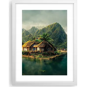 Obraz Obraz plakát v bílém rámu do obýváku 30x40 exotika foto plakáty na zeď