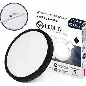 LED Stropní Svítidlo 18W teplé 3000K 21cm černé stropní svítidlo nástěnný panel