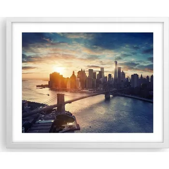 Obraz Obraz plakát na zeď v bílém rámu 50x40 New York foto do obýváku