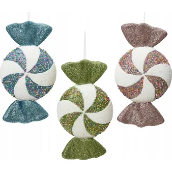 Vánoční dekorace Cukroví CUKS Vánoční třpytivá dekorace VELKÁ 28 cm