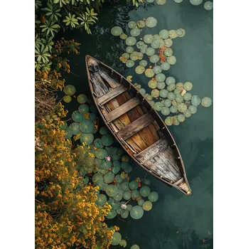 Plakát Plakát Loď mezi přírodou bez rámu 39,5 x 55 cm